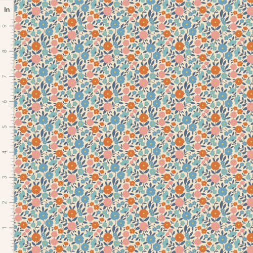Tilda Patchwork Stoff Baumwolle - Wallflower - Janice Blue